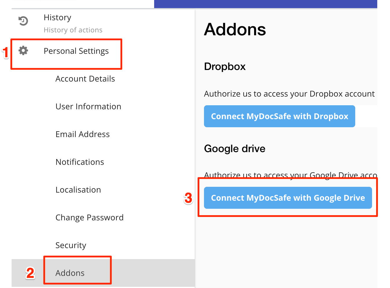 mydocsafe and google drive