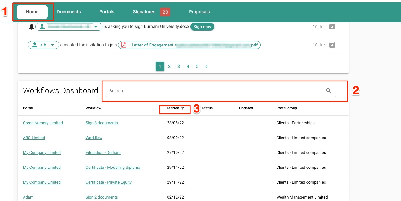 MyDocSafe Workflows Dashboard