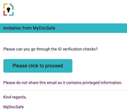 Client onboarding and AML/KYC checks through a MyDocSafe worklfow