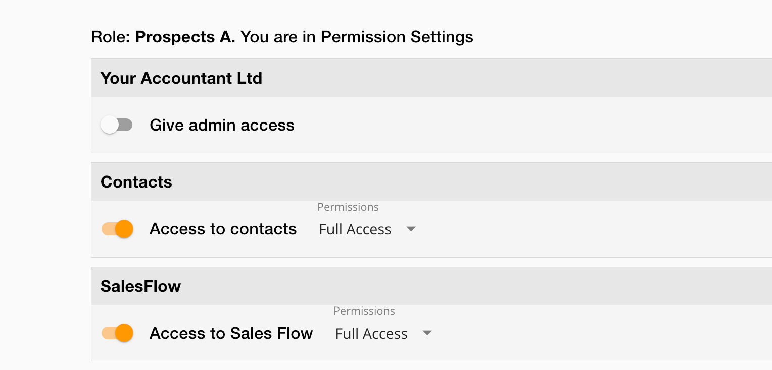 MyDocSafe Permission levels for selling team